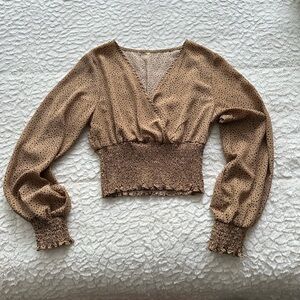 Brown and Black Dotted Blouse